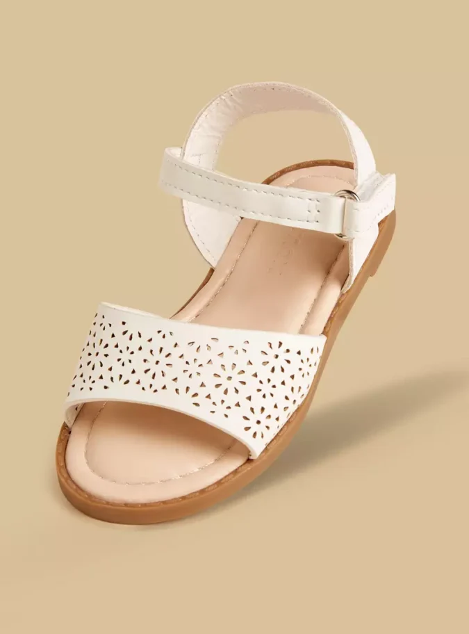 Cutout Design Sandals with Hook and Loop Closure-1