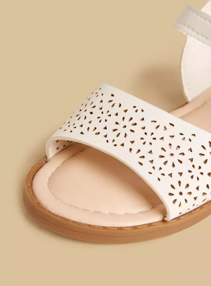 Cutout Design Sandals with Hook and Loop Closure-3