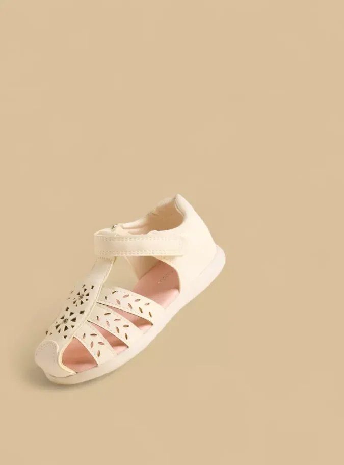 Cutout Detail Fisherman Sandals with Hook and Loop Closure-1