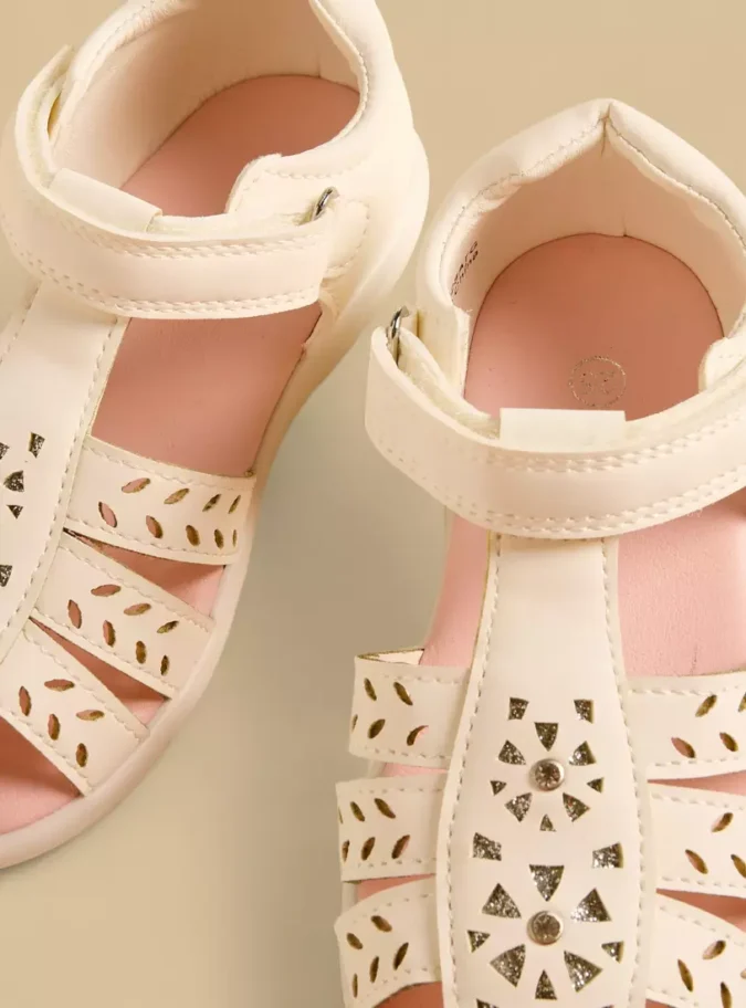 Cutout Detail Fisherman Sandals with Hook and Loop Closure-2