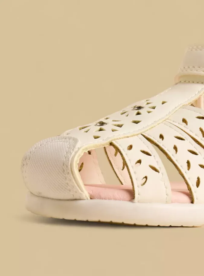 Cutout Detail Fisherman Sandals with Hook and Loop Closure-3