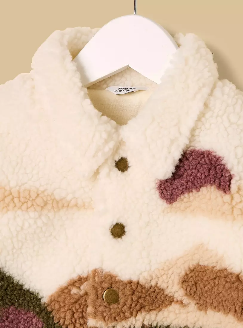 Dinosaur Print Borg Jacket-4