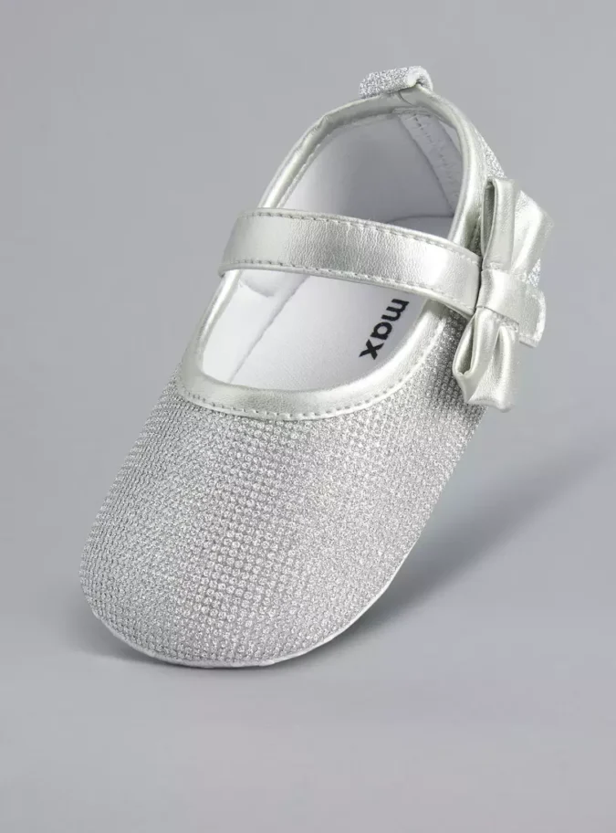 Embellished Booties with Hook and Loop Closure-1