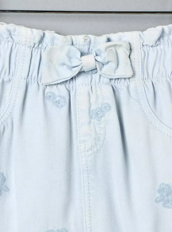 Embroidered Paperwaist Jeans-3