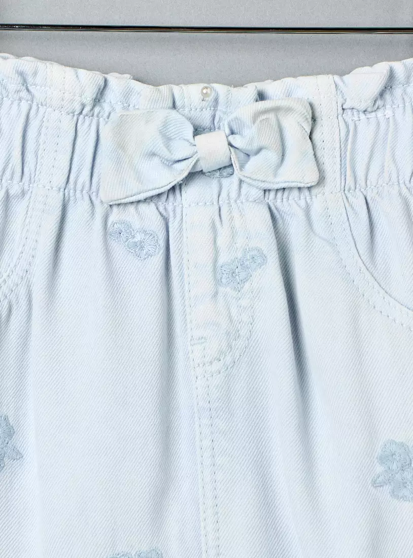 Embroidered Paperwaist Jeans-3