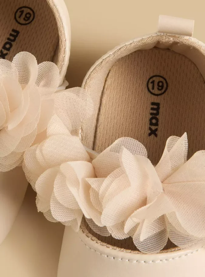 Floral Accent Booties with Hook and Loop Closure-2