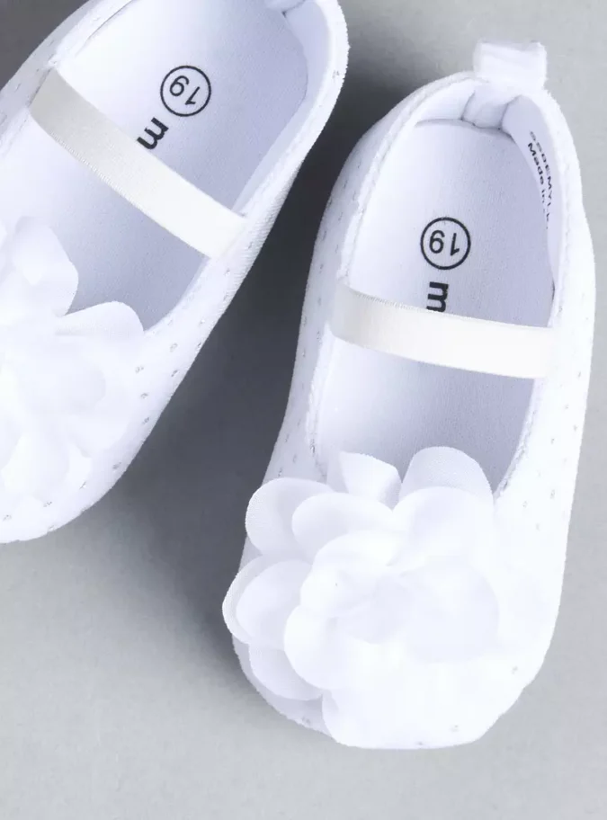 Floral Accent Slip-On Booties with Elastic Strap-2