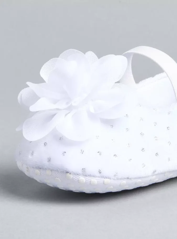 Floral Accent Slip-On Booties with Elastic Strap-3