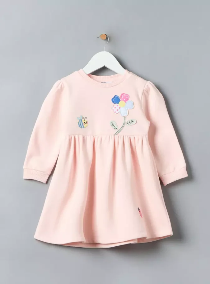 Floral Applique Sweat Dress-2