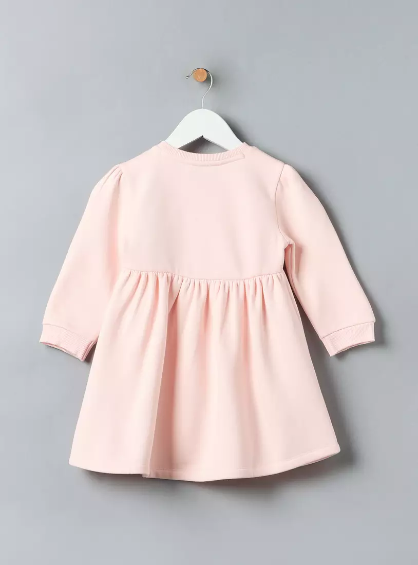 Floral Applique Sweat Dress-3