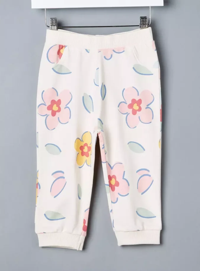 Floral Print Cotton Joggers-1