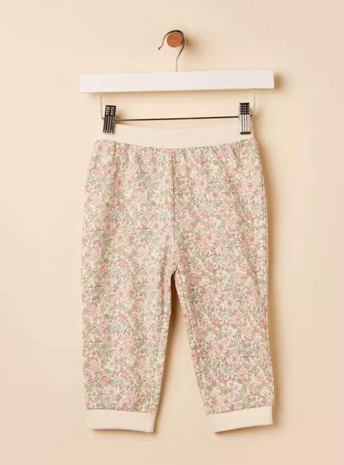 Floral Print Joggers with Ribbed Waistband-1