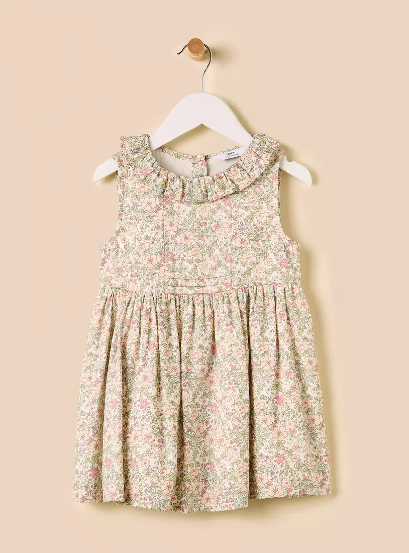 Floral Print Sleeveless Dress with Cardigan-4