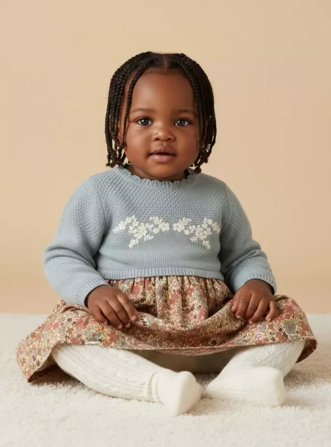 Floral Print Sweater Dress-1