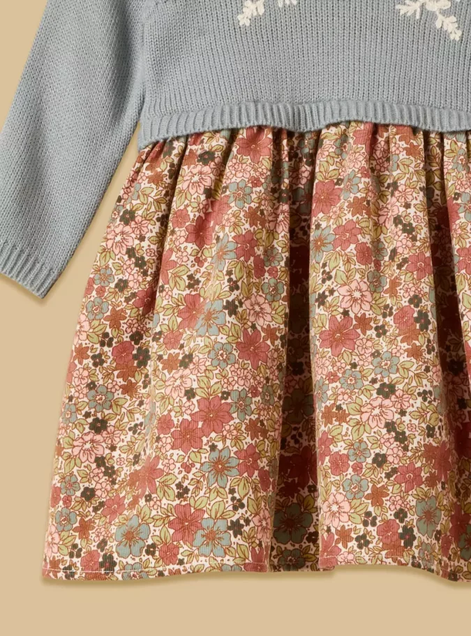 Floral Print Sweater Dress-3