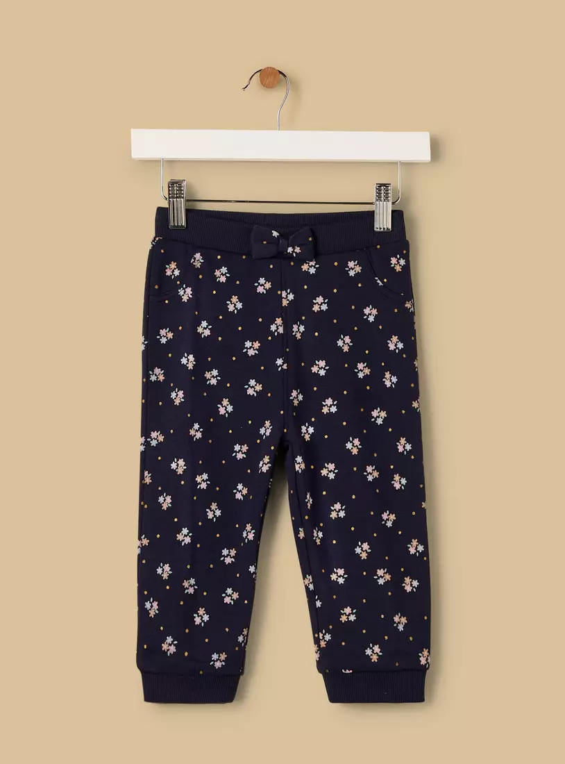 Floral Print Sweatshirt and Joggers Set-3