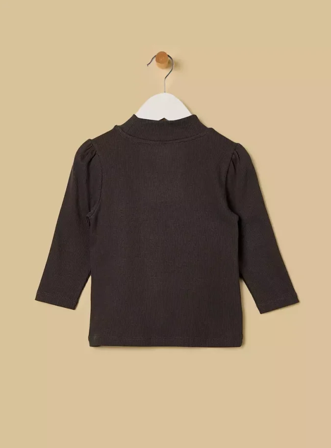 Floral Print Turtleneck T-shirt-2