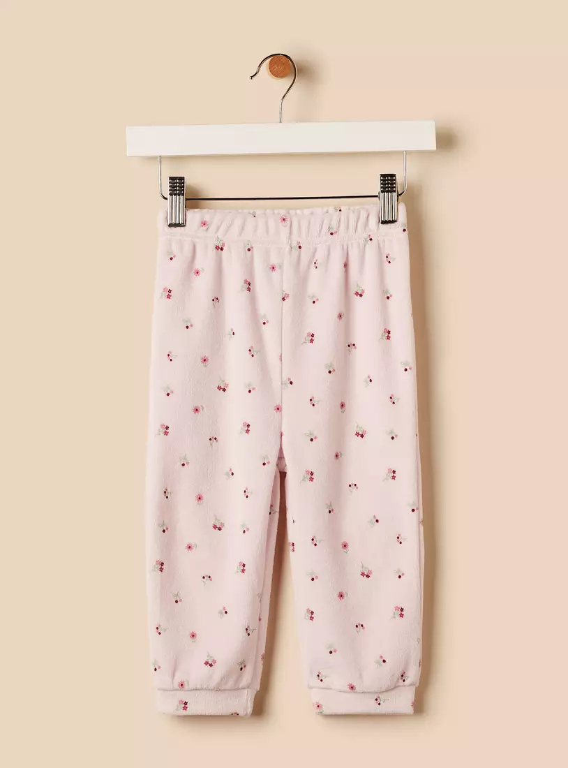 Floral Print Velour Pyjama Set-2