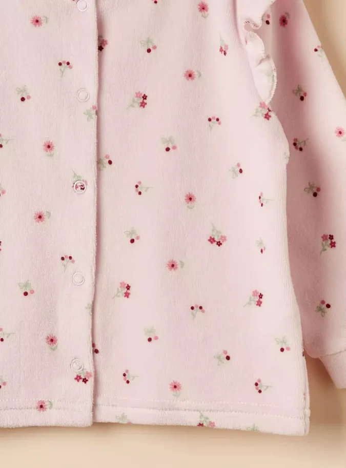 Floral Print Velour Pyjama Set-4