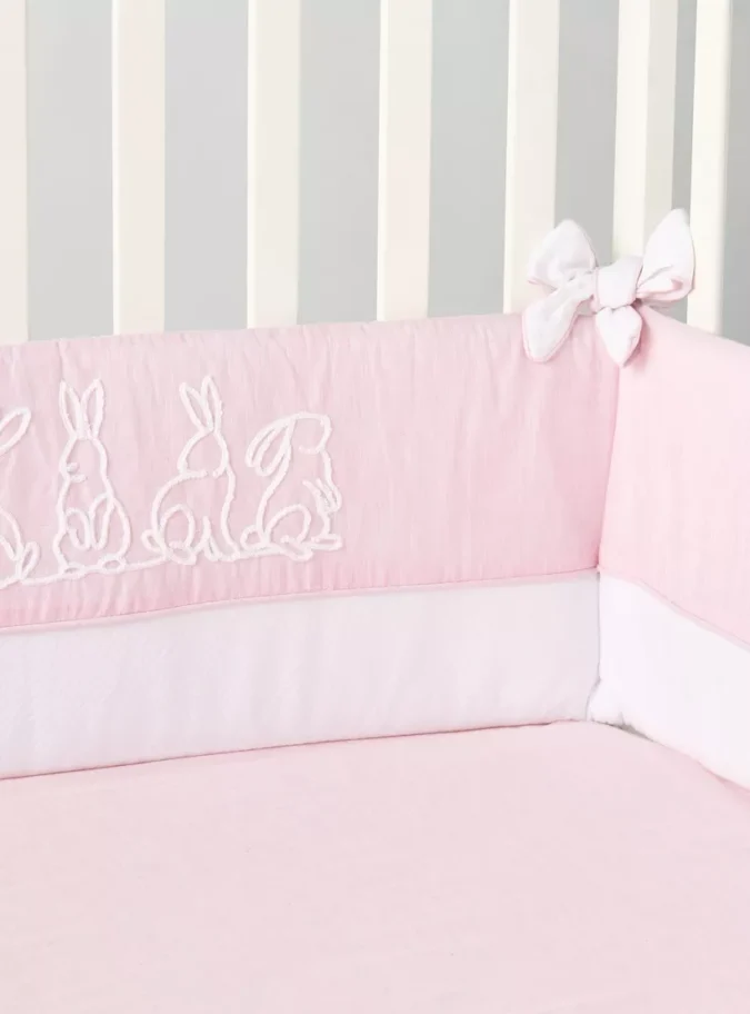 Giggles Bunny Embroidered Cot Bumper - 30x400 cms-4