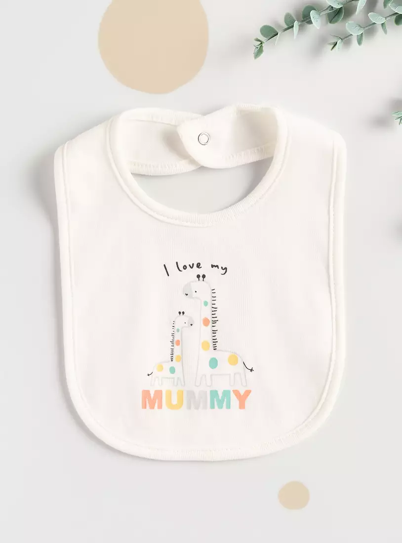 Giraffe Print Cotton Sleepsuit with Bib3