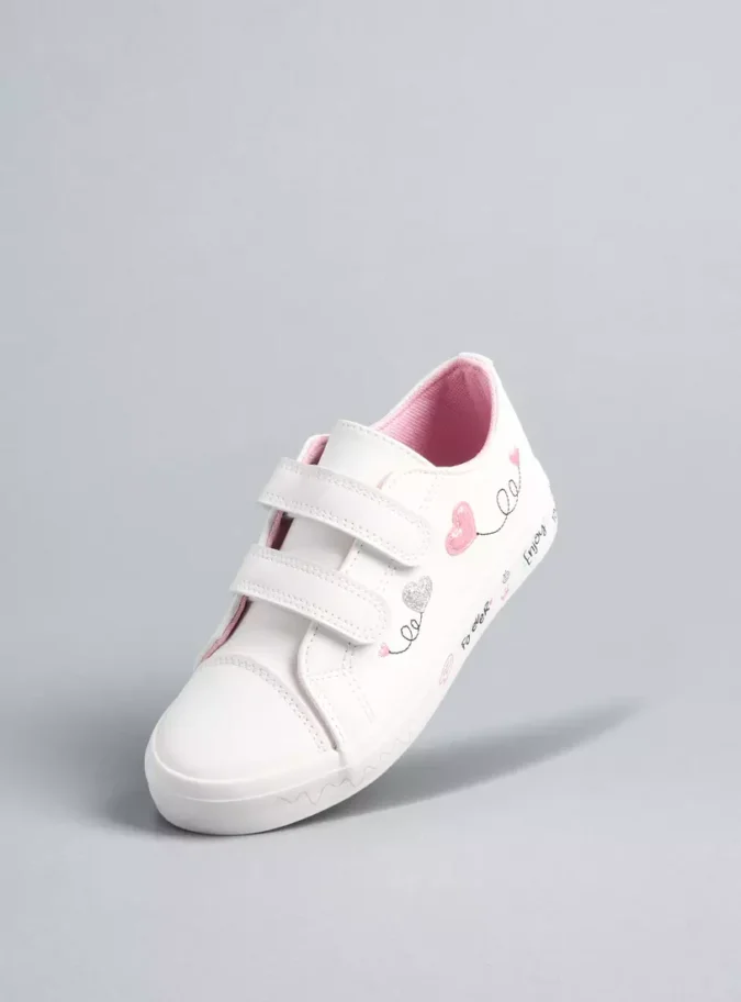 Graffiti Print Sneakers with Hook and Loop Closure-1