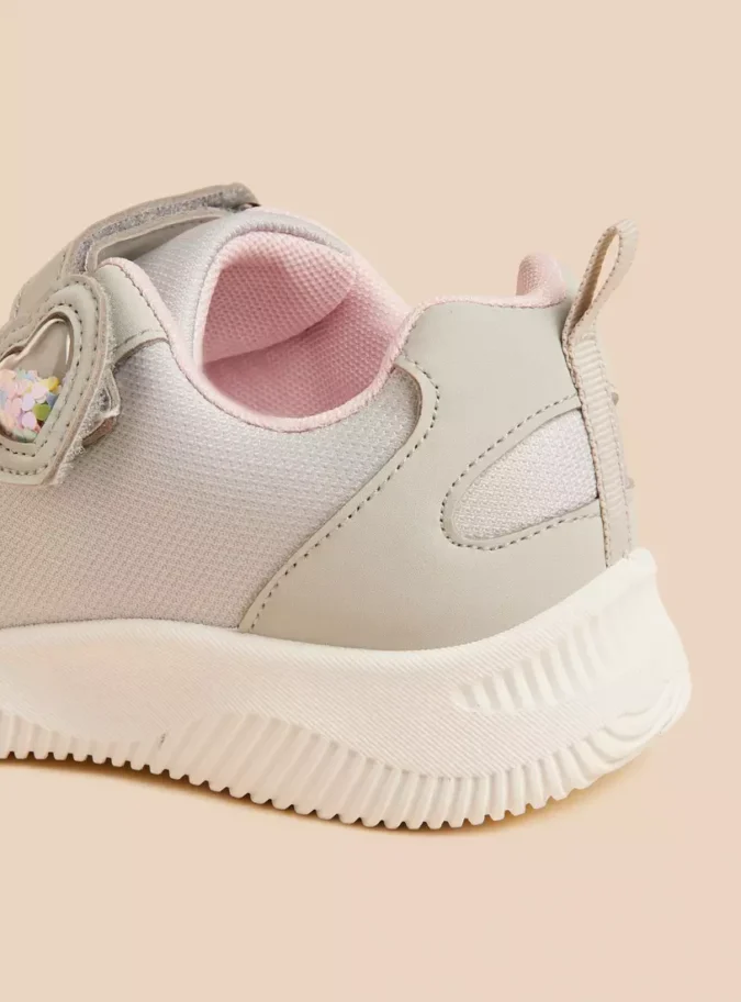 Heart Accent Sports Shoes with Hook and Loop Closure3