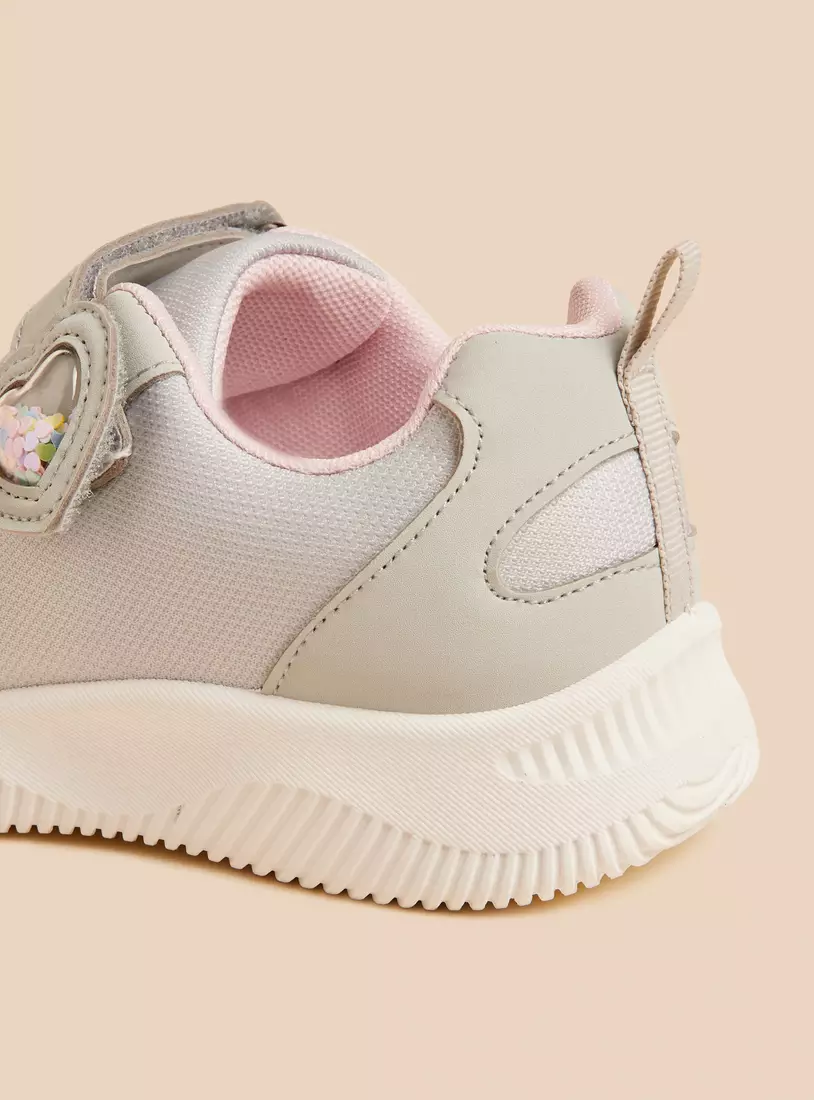 Heart Accent Sports Shoes with Hook and Loop Closure3