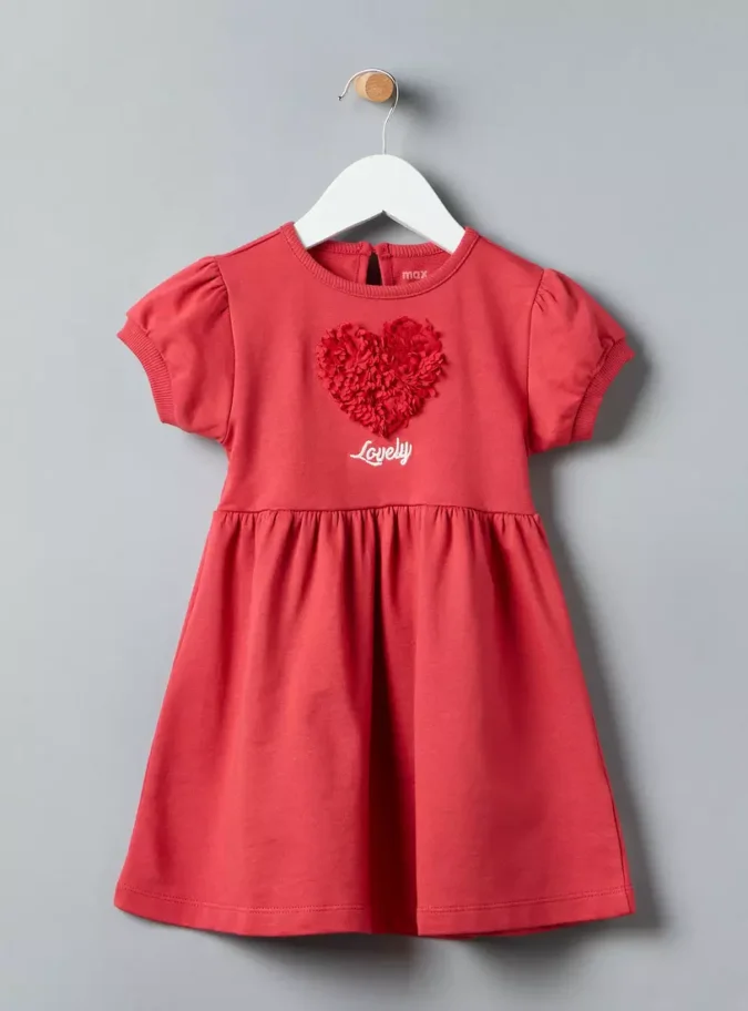 Heart Applique Cotton Dress-1
