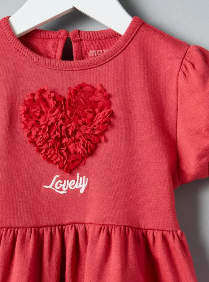 Heart Applique Cotton Dress-3