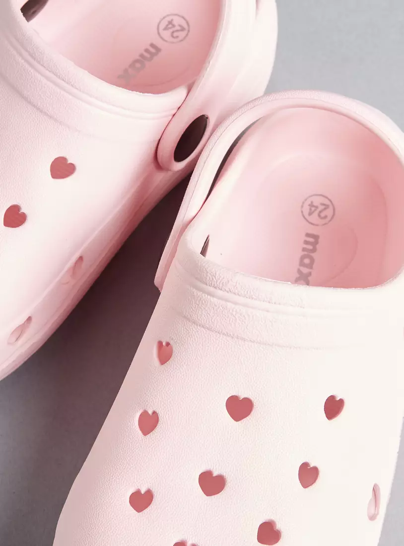 Heart Cutout Detail Clogs with Backstrap-2