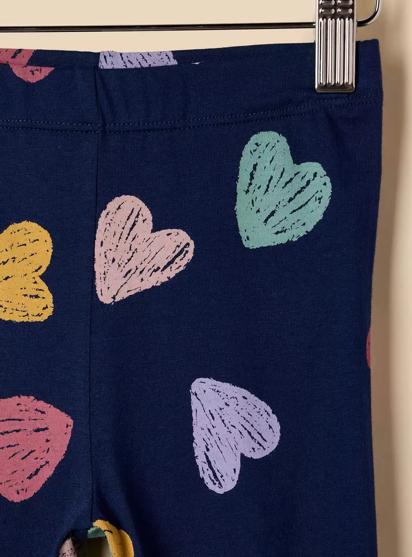 Heart Print Leggings-3