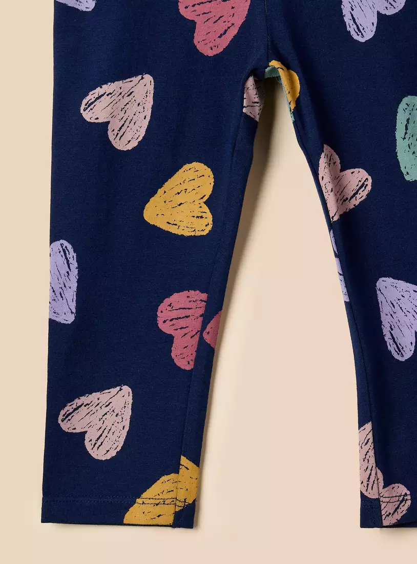 Heart Print Leggings-4