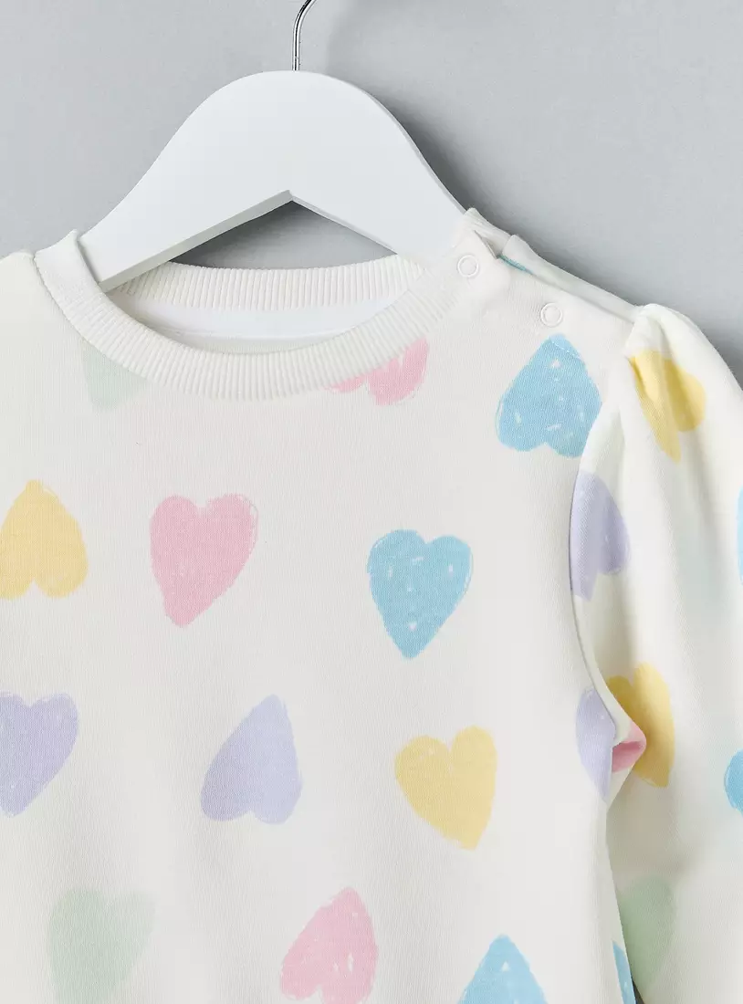 Heart Print Sweatshirt-3