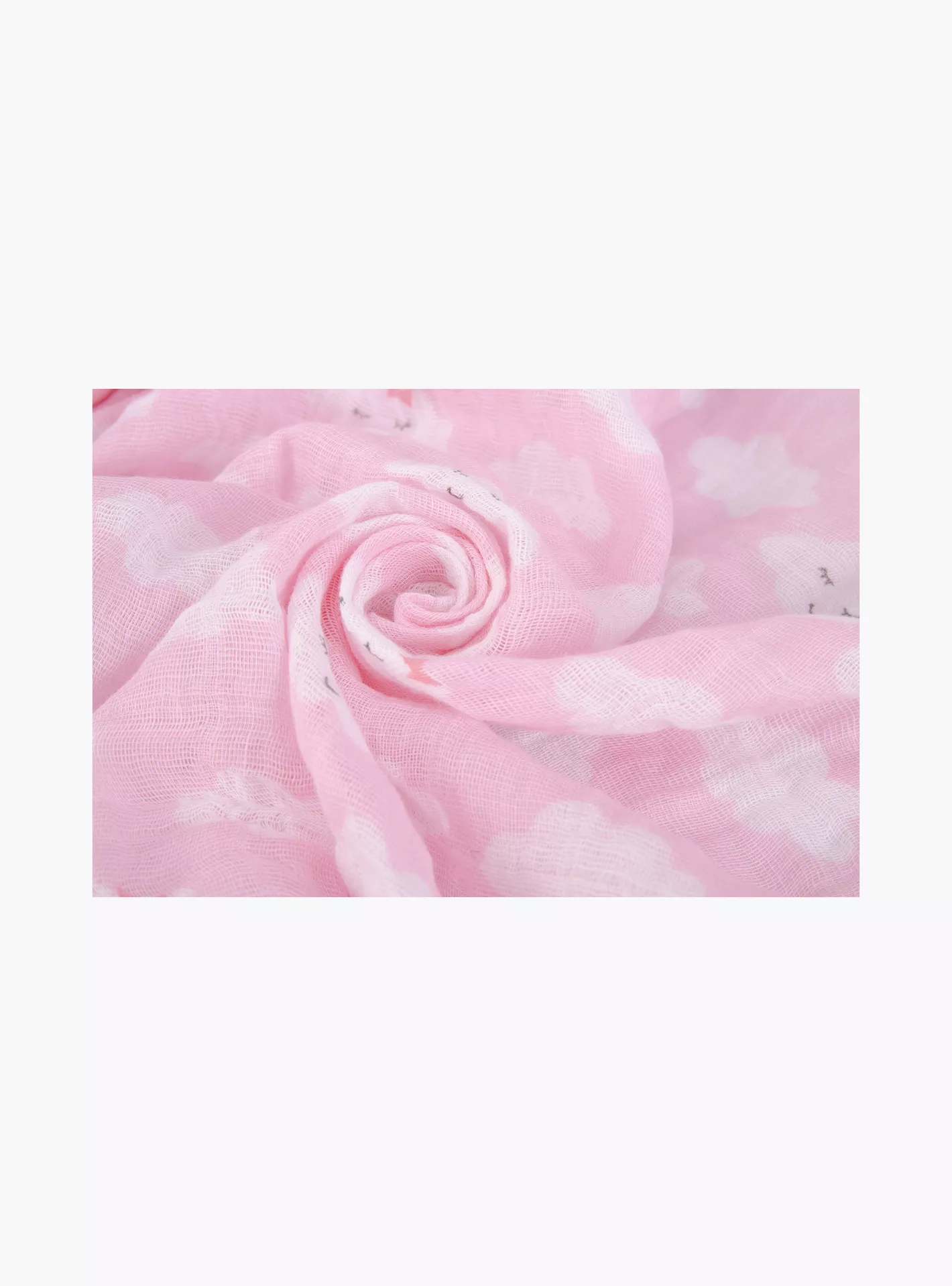 Hudson Baby 2-Piece Muslin Swaddle Blankets - Pink - Cloudy-3