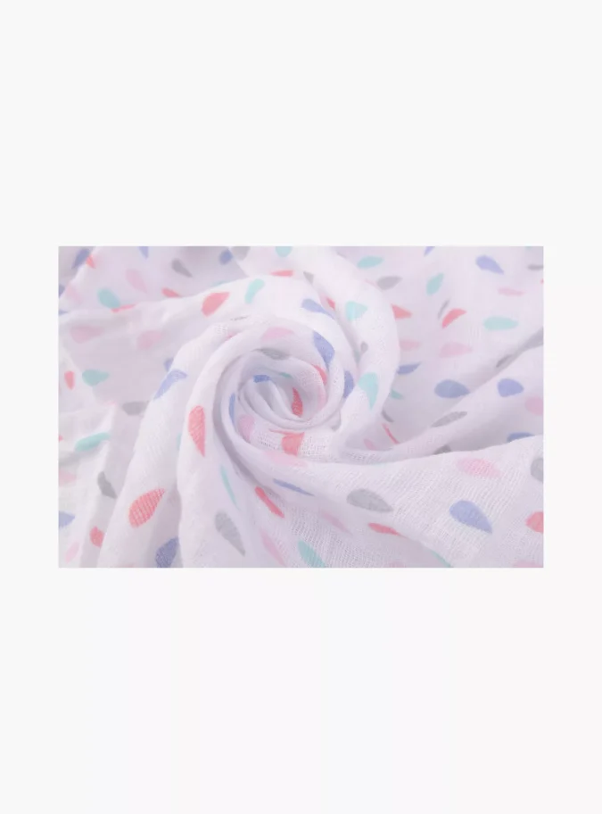 Hudson Baby 2-Piece Muslin Swaddle Blankets - Pink - Cloudy-4