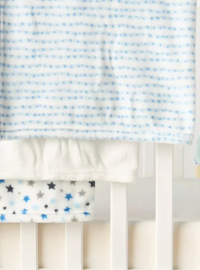 Juniors 3-Piece Assorted Fleece Raschel Blanket Set - 76x102 cm-3