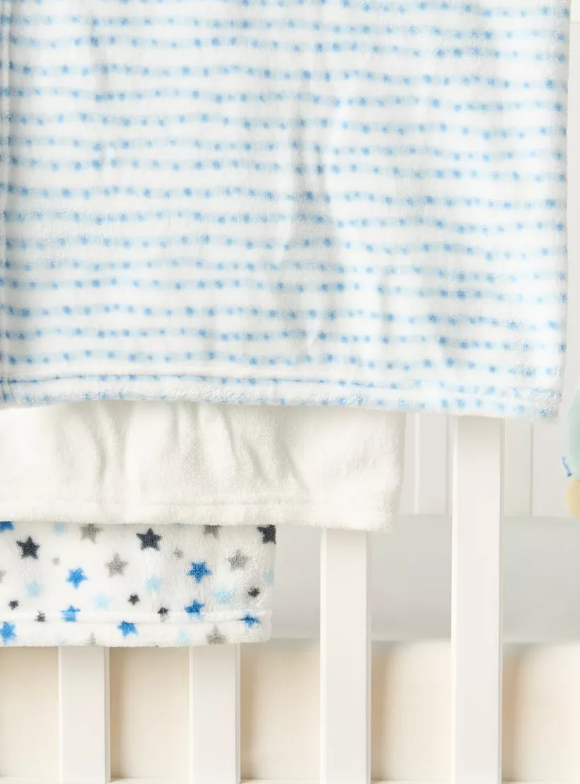 Juniors 3-Piece Assorted Fleece Raschel Blanket Set - 76x102 cm-3