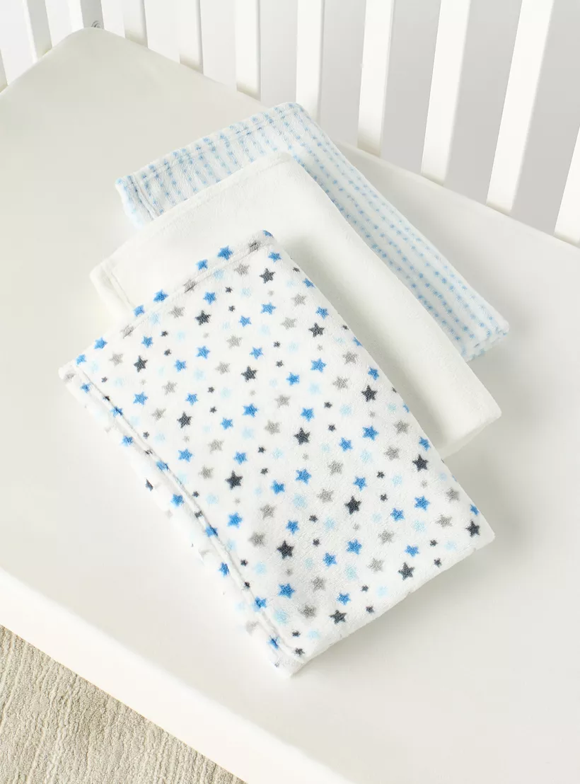 Juniors 3-Piece Assorted Fleece Raschel Blanket Set - 76x102 cm-4