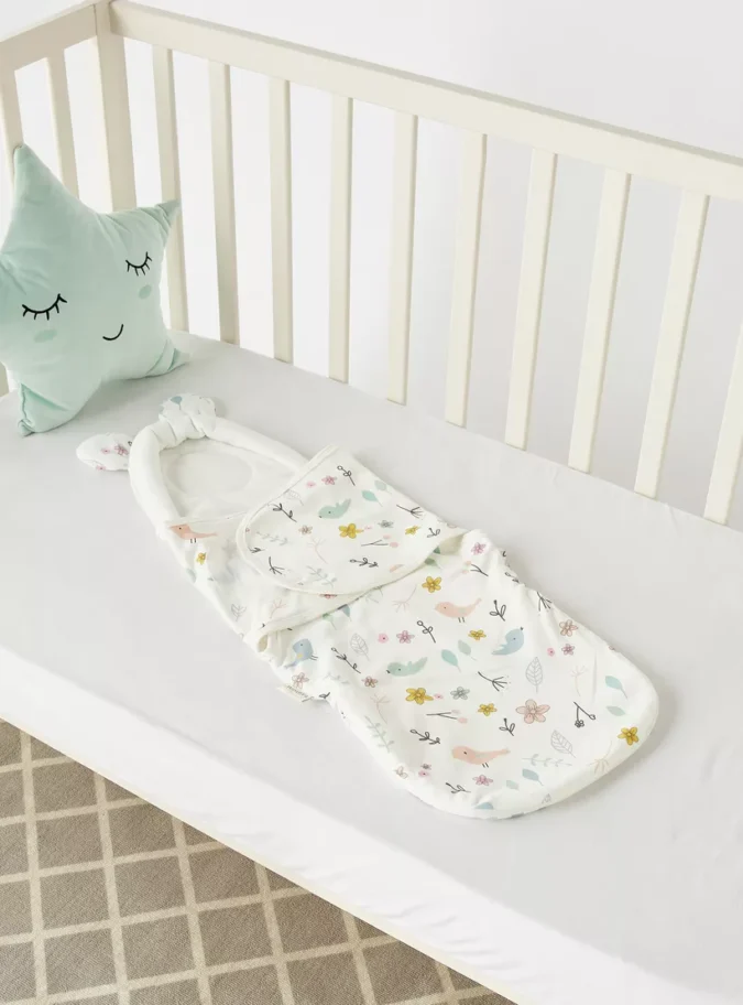 Juniors All-Over Bird Print Sleeping Bag with Wrap and Pillow-1