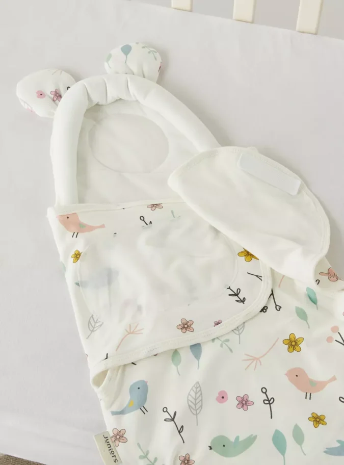 Juniors All-Over Bird Print Sleeping Bag with Wrap and Pillow-2