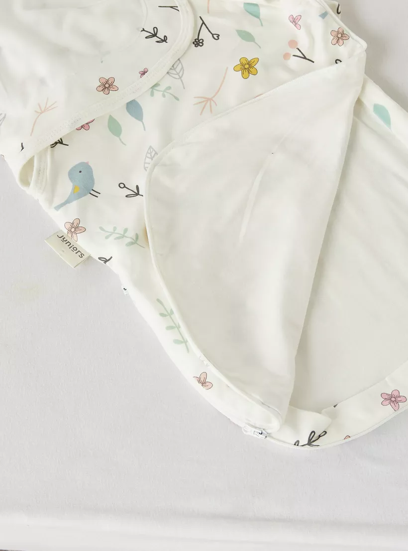 Juniors All-Over Bird Print Sleeping Bag with Wrap and Pillow-3