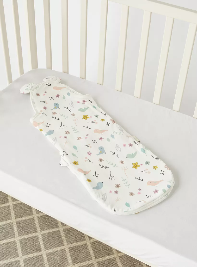 Juniors All-Over Bird Print Sleeping Bag with Wrap and Pillow-4