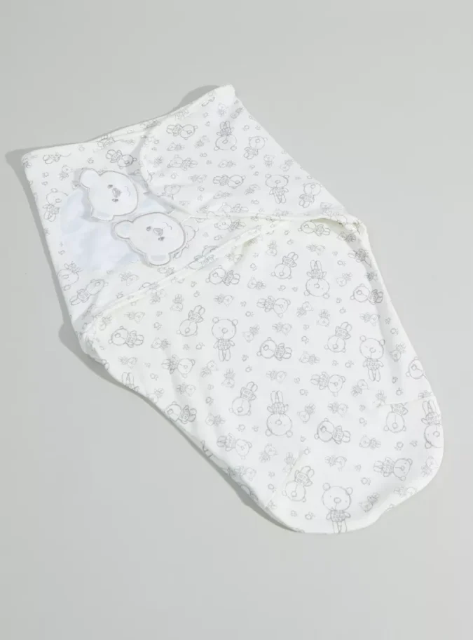 Juniors Bear Printed Baby Cuddle Wrap-1