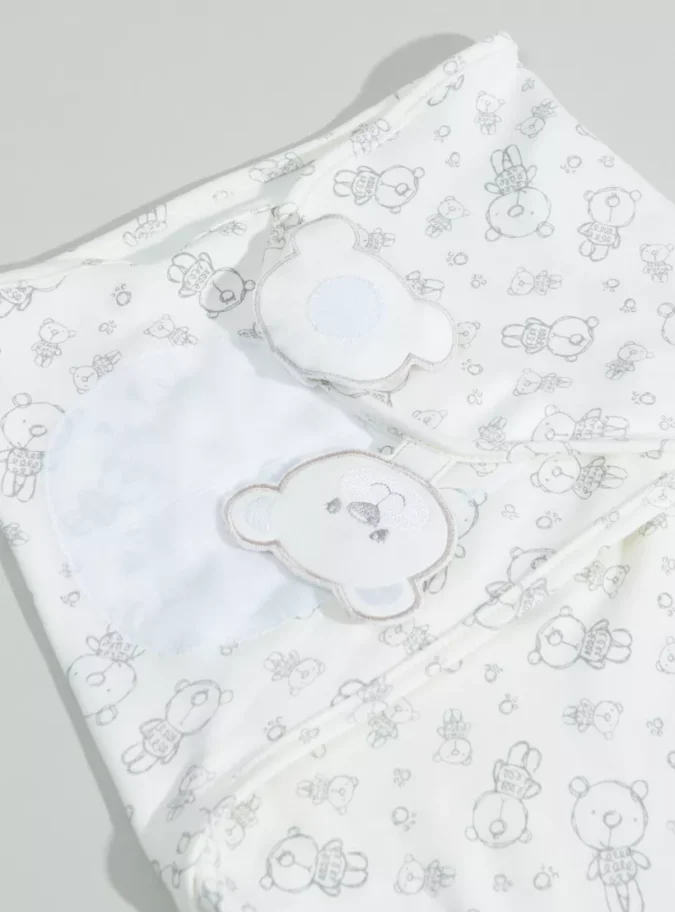 Juniors Bear Printed Baby Cuddle Wrap-2