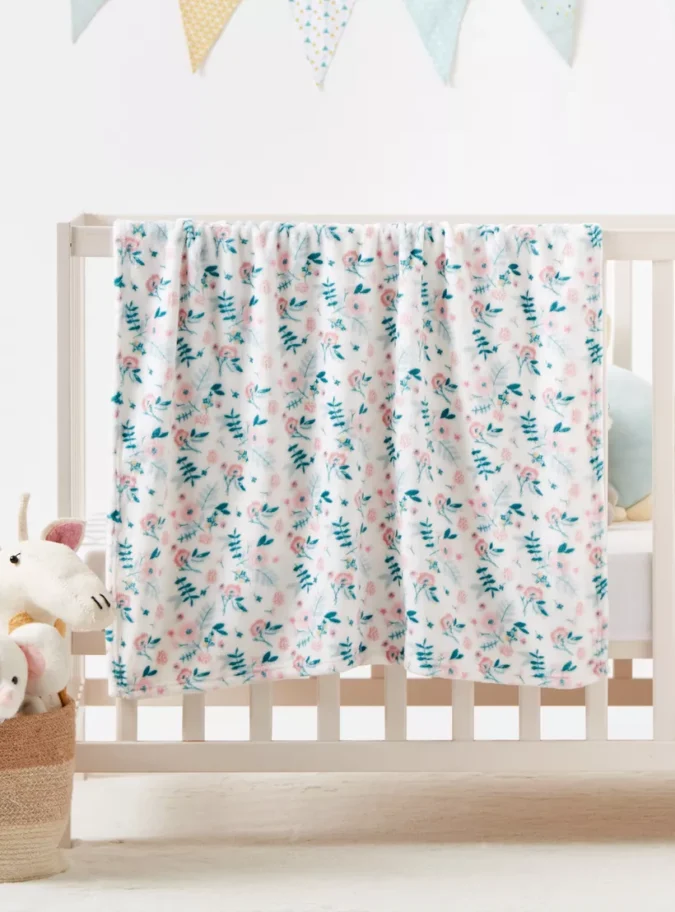 Juniors Floral Print Fleece Blanket - 75x100 cms-1