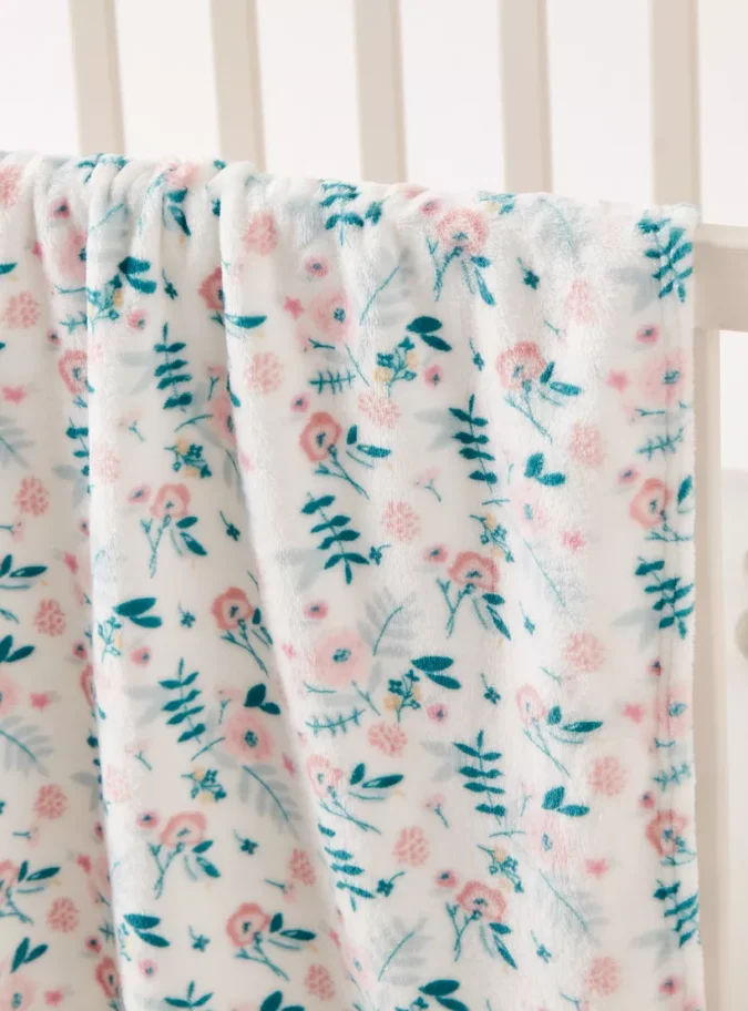 Juniors Floral Print Fleece Blanket - 75x100 cms-2