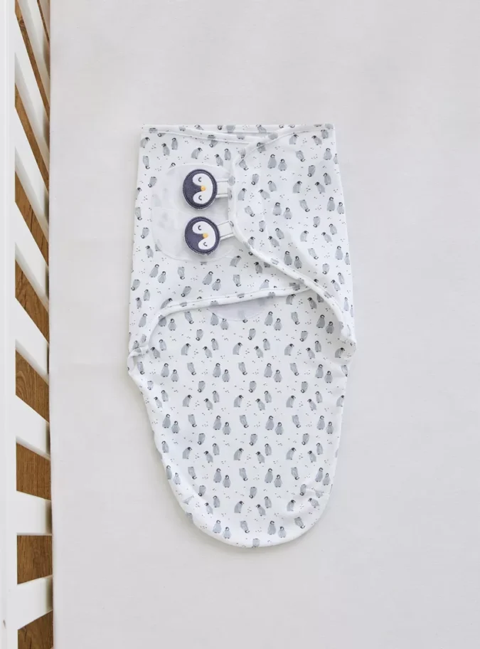 Juniors Penguin Print Swaddle Wrap-1