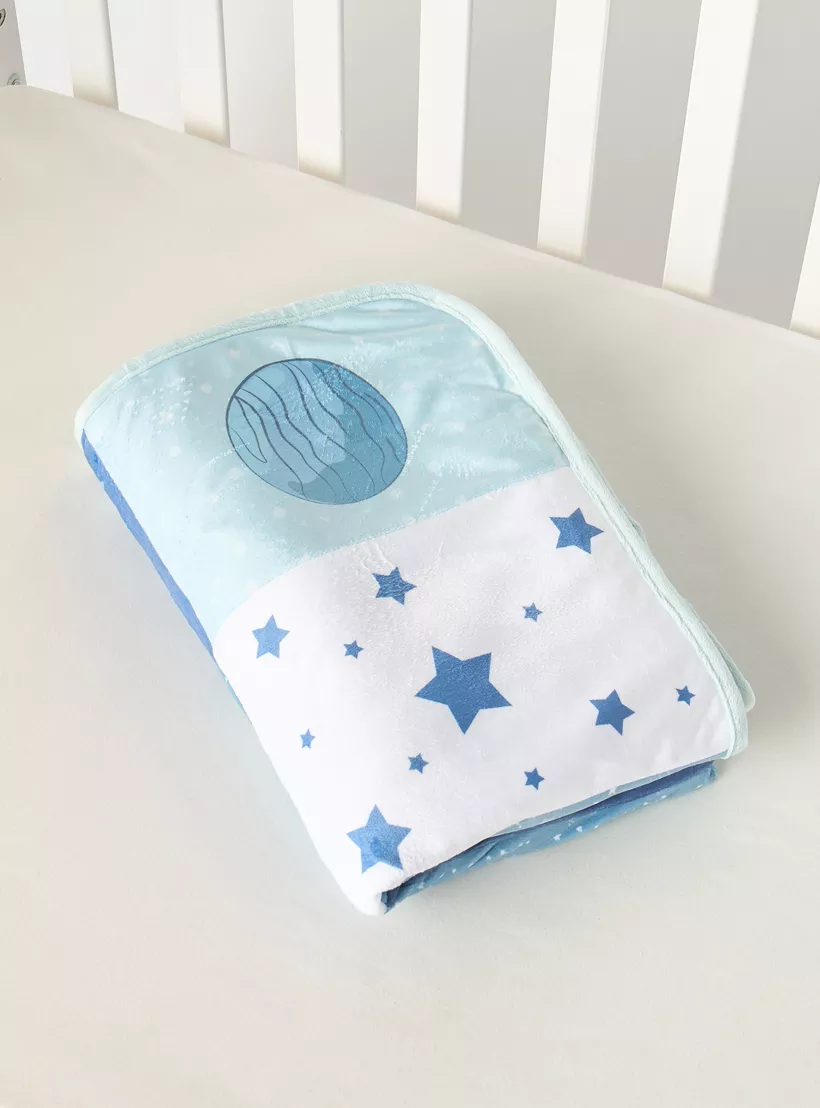 Juniors Space Print Sherpa Raschel Blanket - 76x102 cm-4