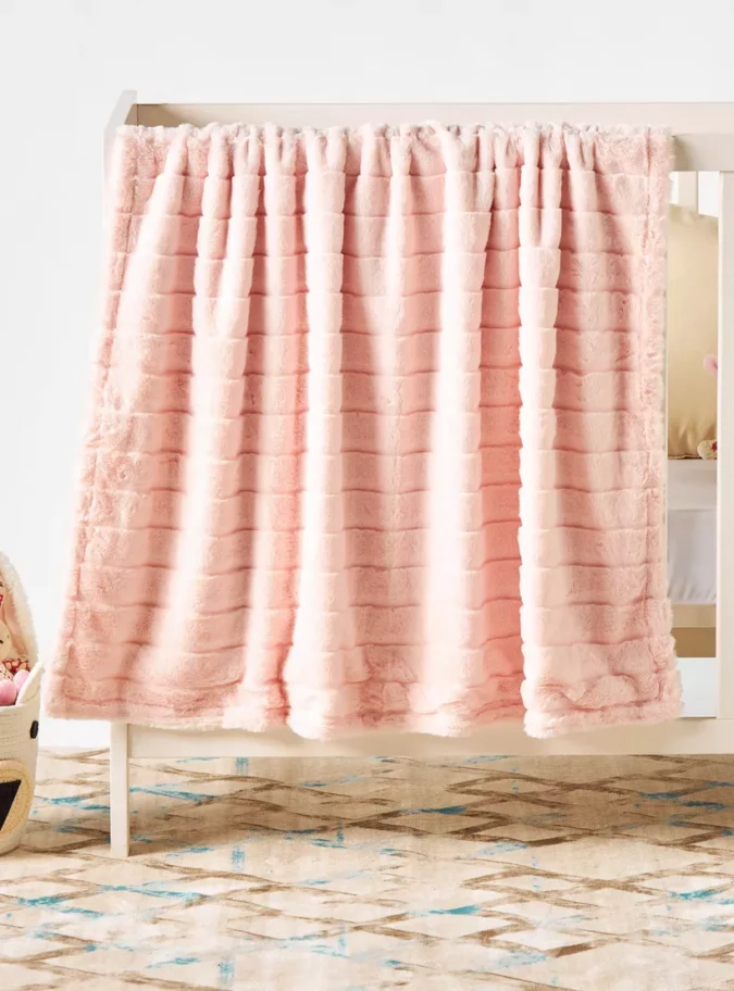 Juniors Textured Faux Fur Blanket - 100x127 cms-1